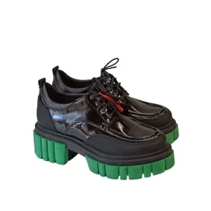 Simen 5601 fekete-zöld utcai cipő